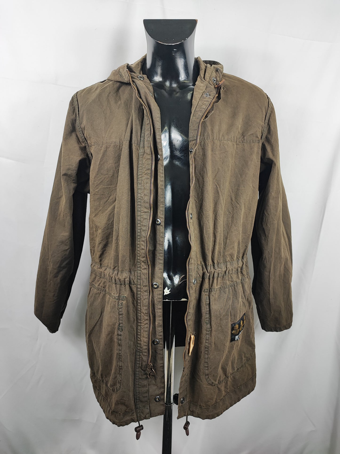 Giacca Barbour verde cerata Con cappuccio Small - Olive Wax Harry jacket with hood size S