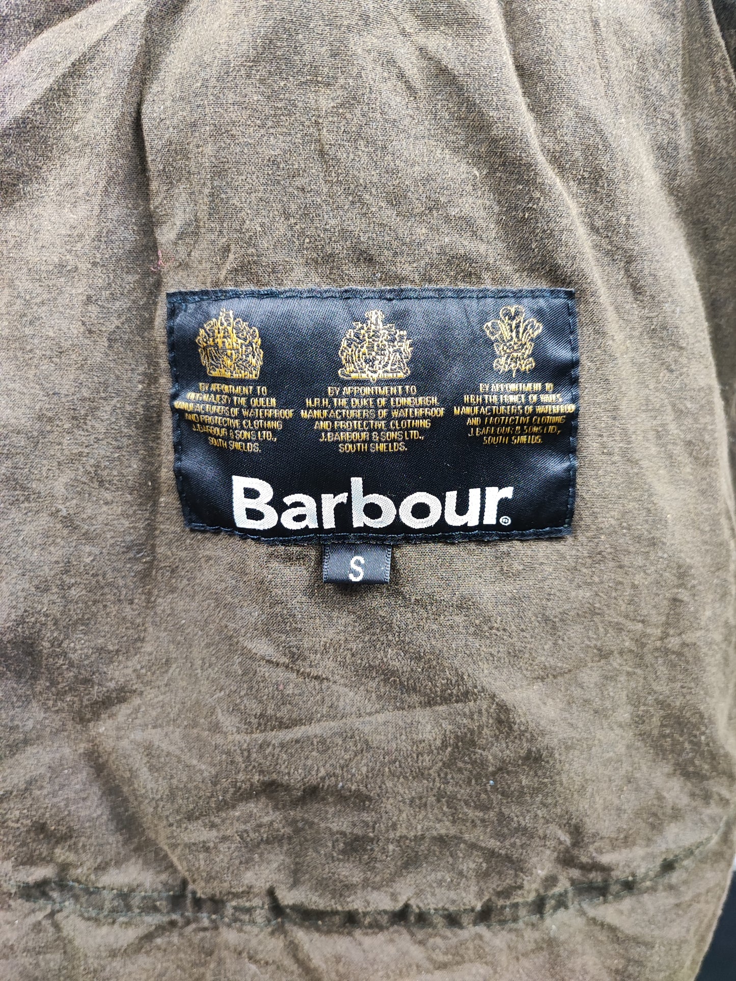 Giacca Barbour verde cerata Con cappuccio Small - Olive Wax Harry jacket with hood size S