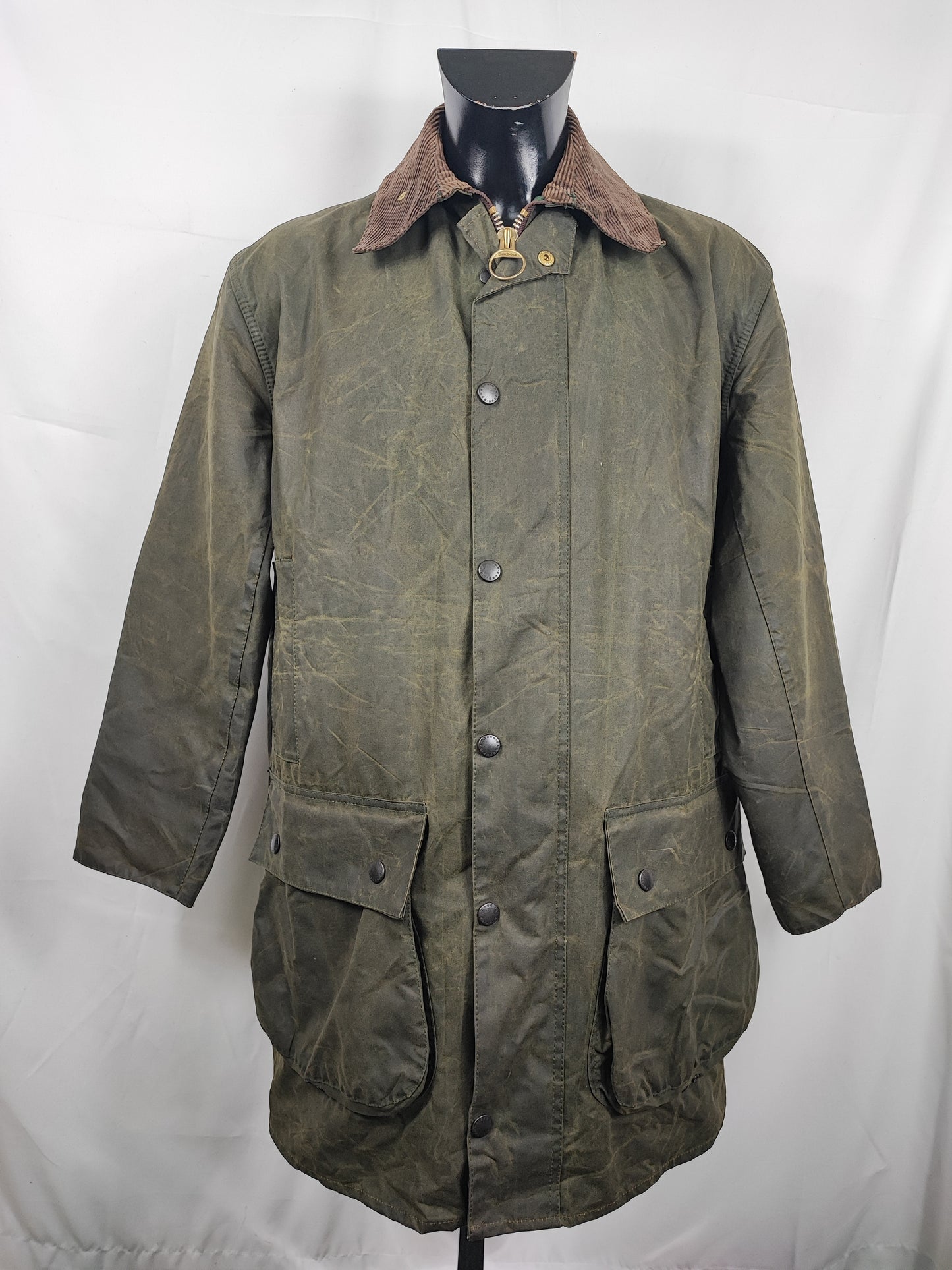 Giacca Barbour Vintage Northumbria C40/102cm-Green Waxed Northumbria Jacket Size Medium/Large