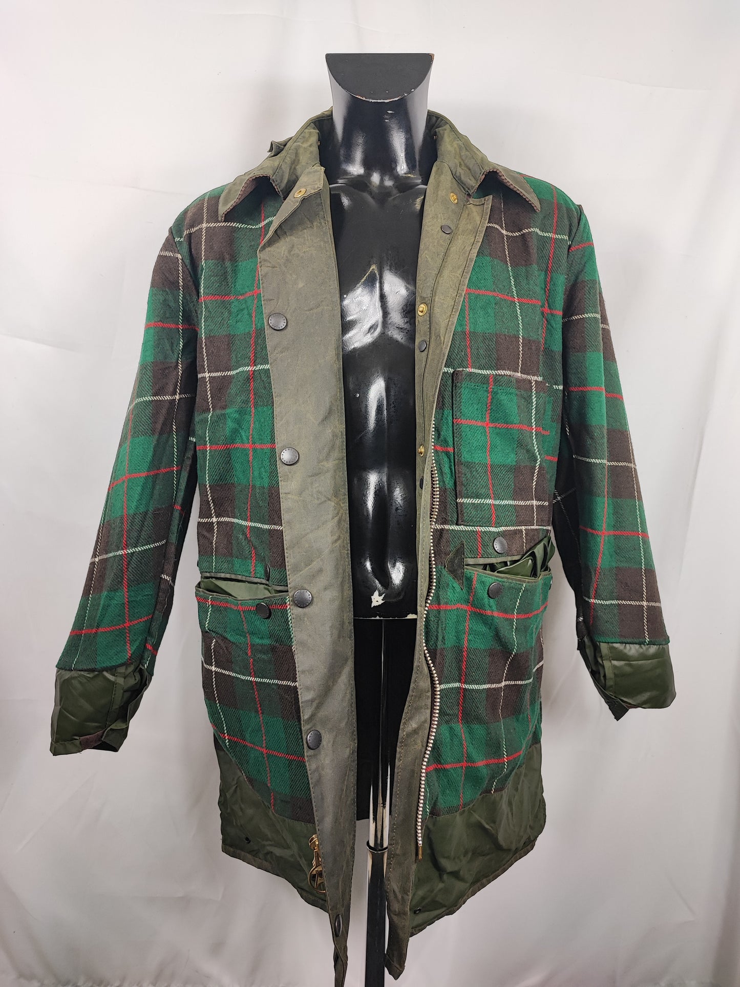 Giacca Barbour Vintage Northumbria C40/102cm-Green Waxed Northumbria Jacket Size Medium/Large