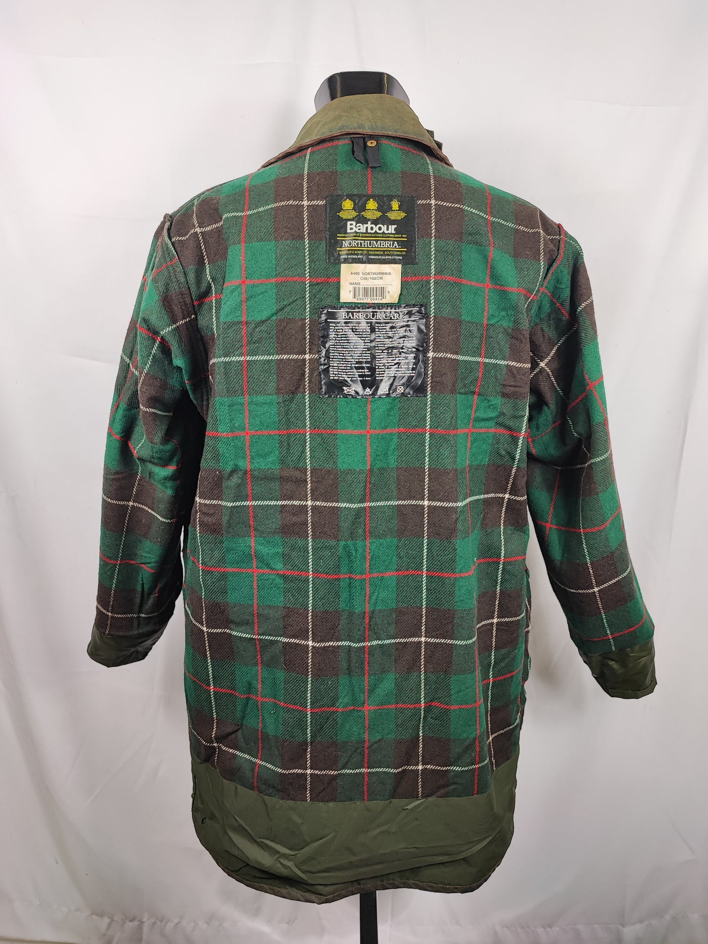 Giacca Barbour Vintage Northumbria C40/102cm-Green Waxed Northumbria Jacket Size Medium/Large
