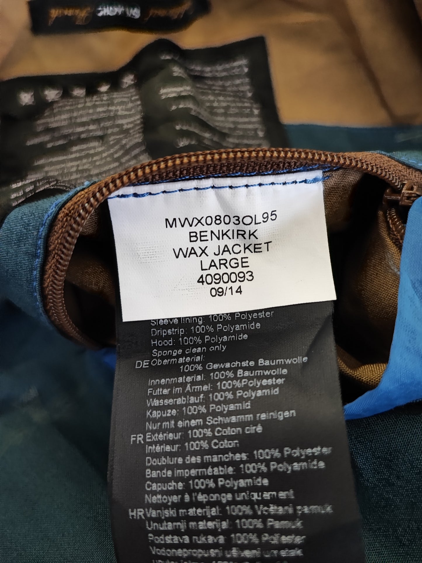 Giacca da uomo Oliva Benkirk cerato taglia L- Man Olive wax Benkirk jacket size Large