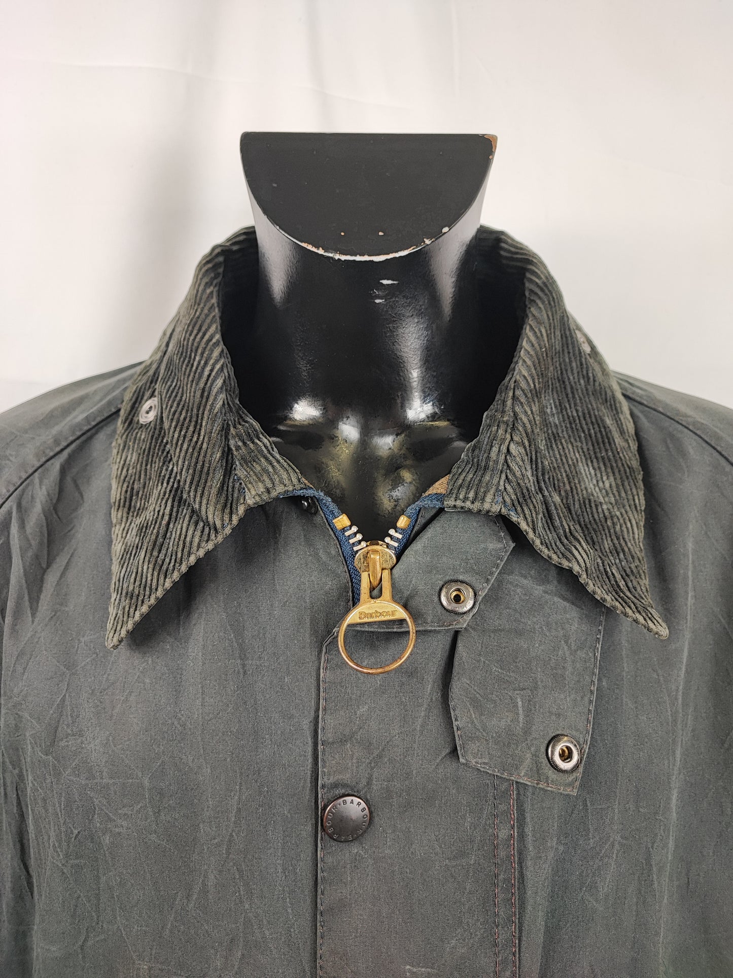 Barbour Giacca Beaufort vintage blu C50/127cm Navy Wax Vintage Beaufort jacket XXL
