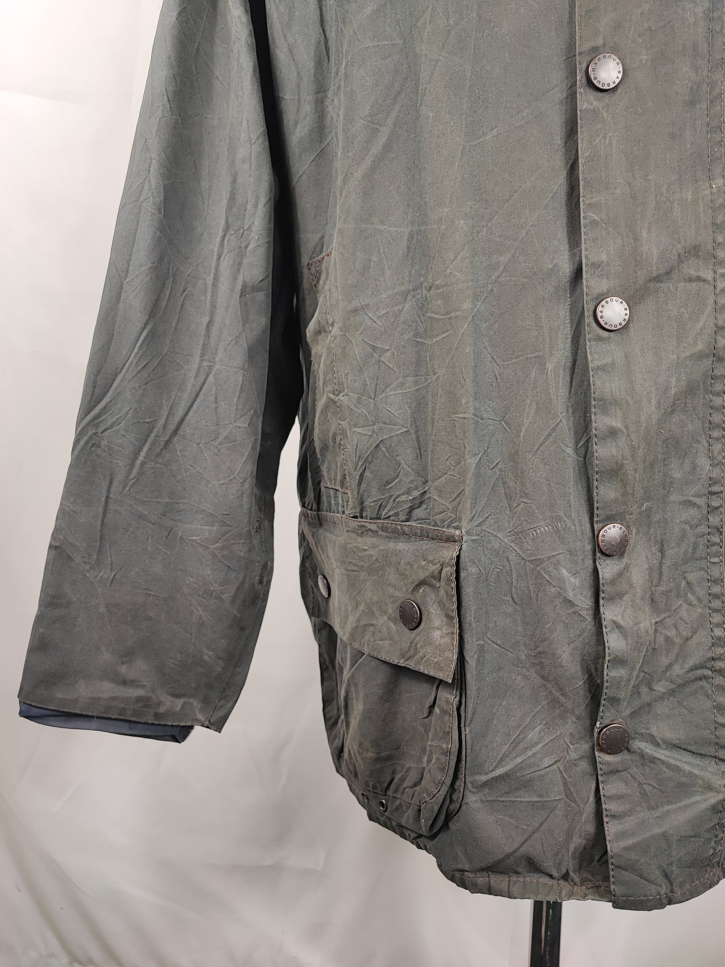 Barbour Giacca Beaufort vintage blu C50/127cm Navy Wax Vintage Beaufort jacket XXL