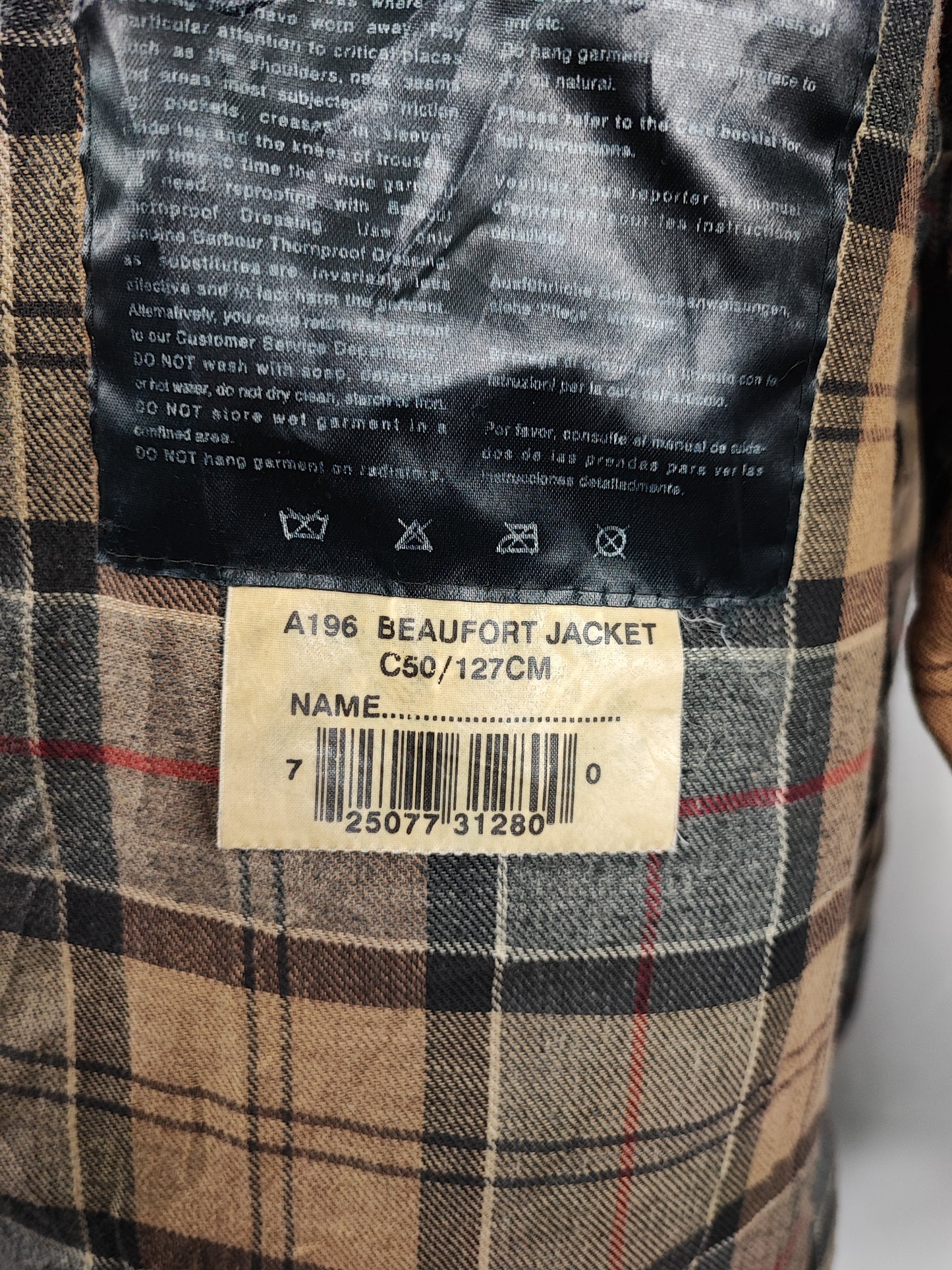 Barbour Giacca Beaufort vintage blu C50/127cm Navy Wax Vintage Beaufort jacket XXL