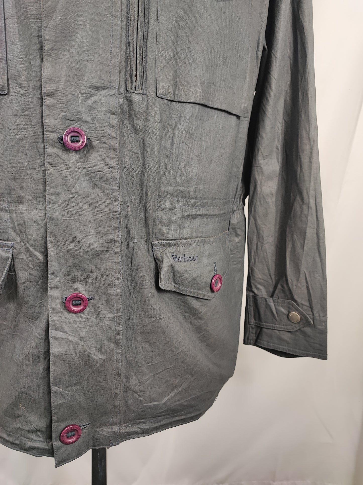 Giacca Barbour blu da uomo leggera XXL Man Cotton Linen Sapper Jacket size XXL