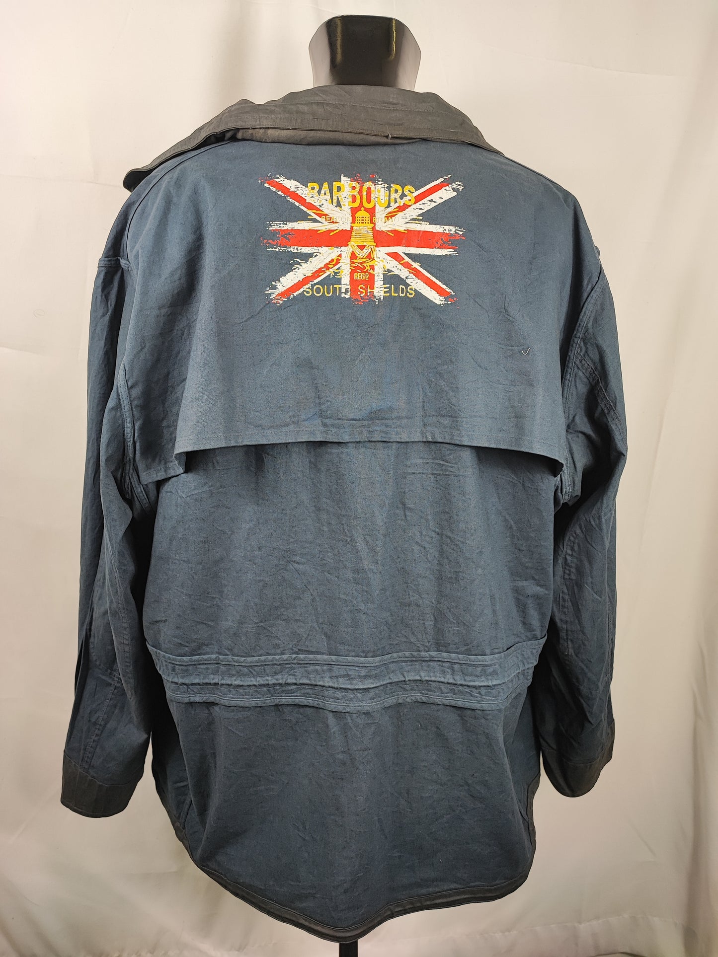 Giacca Barbour blu da uomo leggera XXL Man Cotton Linen Sapper Jacket size XXL