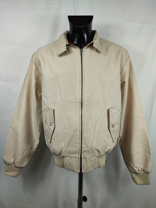 Giacca Harrington panna da uomo in cotone Made in England - Man Light Cream Harrington Jacket