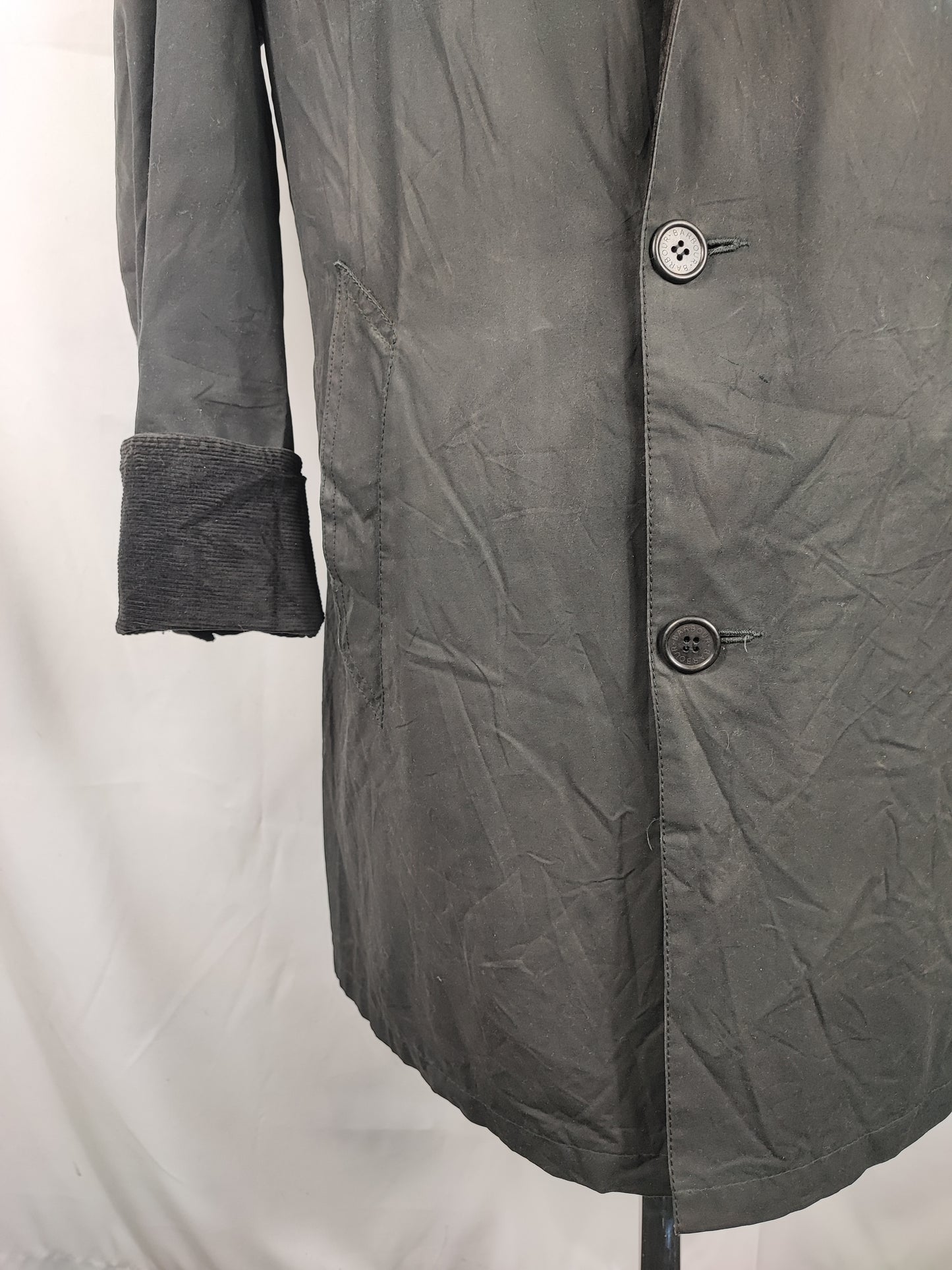 Trench Barbour Coater Nera Uomo cerata Medium Man Black Waxed Coater jacket size M