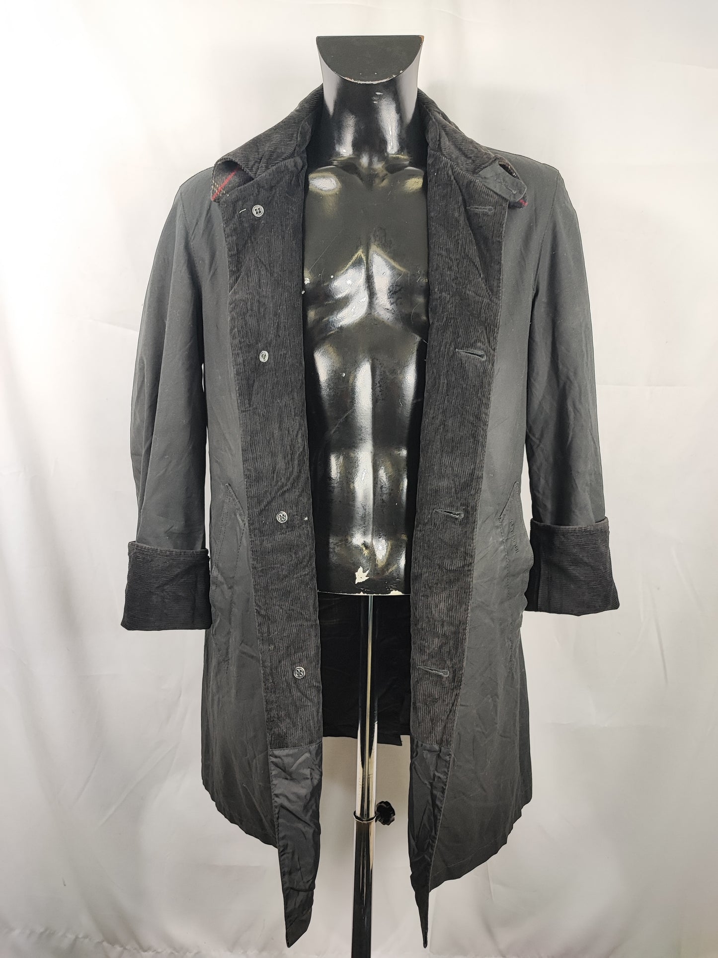 Trench Barbour Coater Nera Uomo cerata Medium Man Black Waxed Coater jacket size M