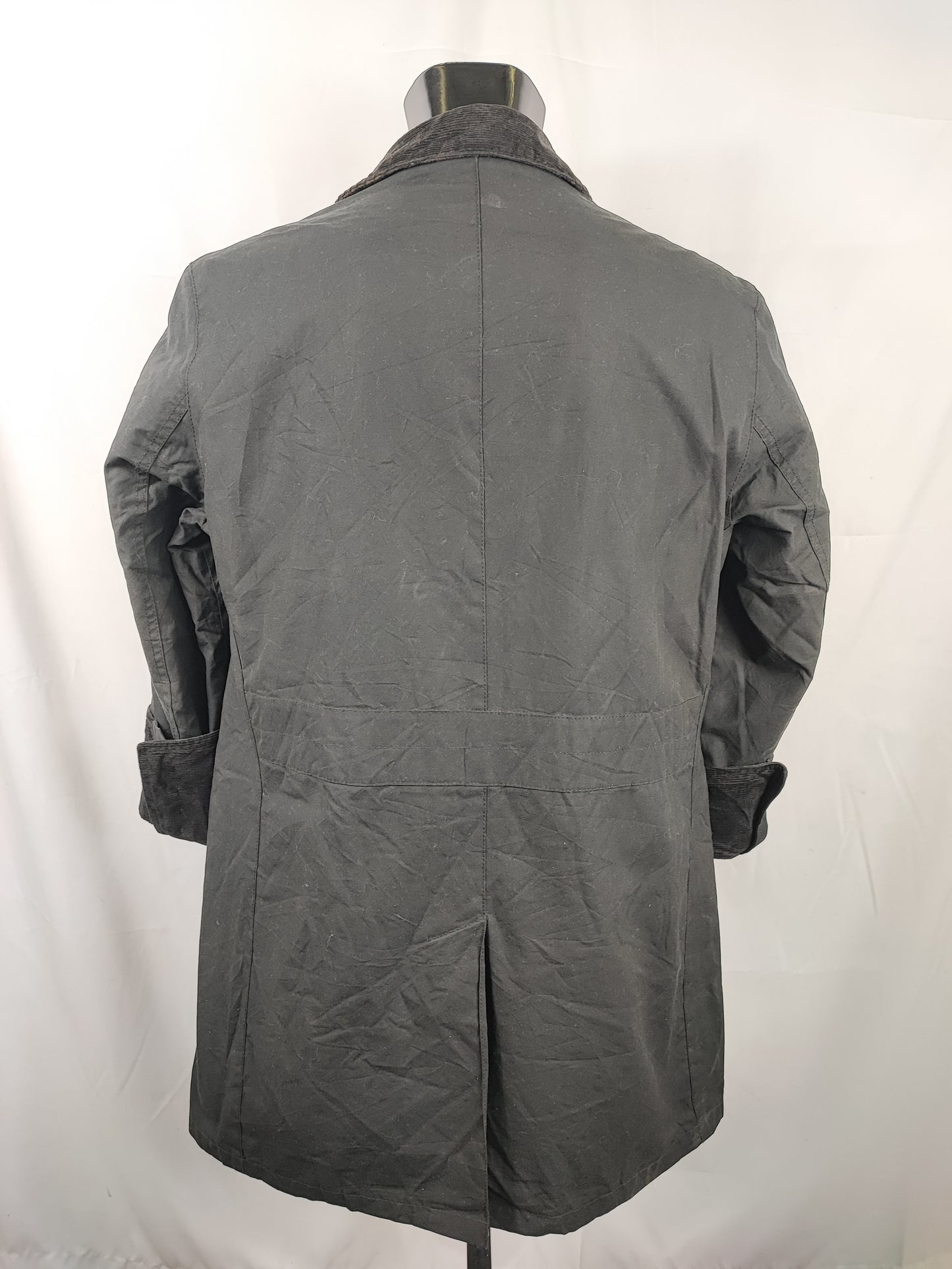Trench Barbour Coater Nera Uomo cerata Medium Man Black Waxed Coater jacket size M