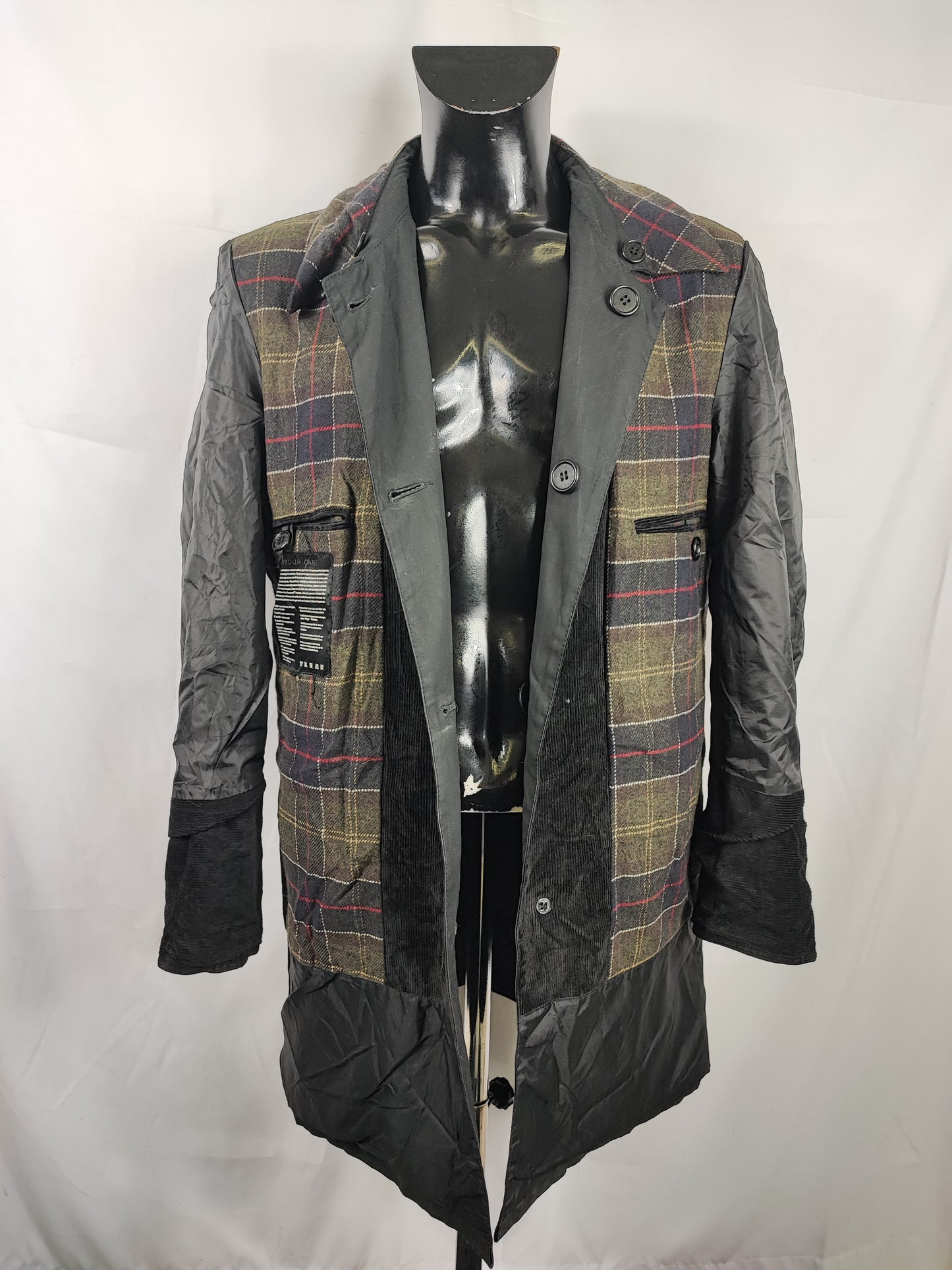 Trench Barbour Coater Nera Uomo cerata Medium Man Black Waxed Coater jacket size M