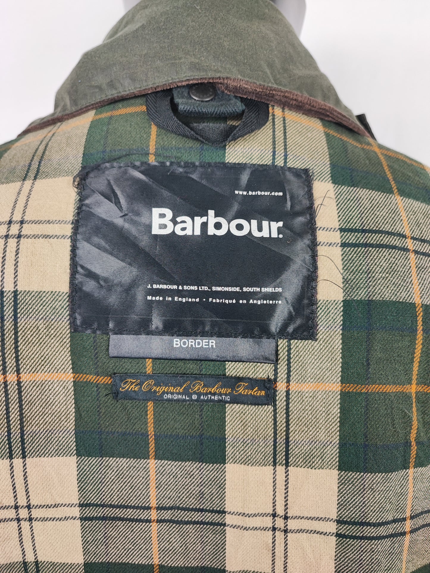 Giacca Barbour Border verde Vintage Cerata C40/102 cm - Green wax border coat C40 size Medium
