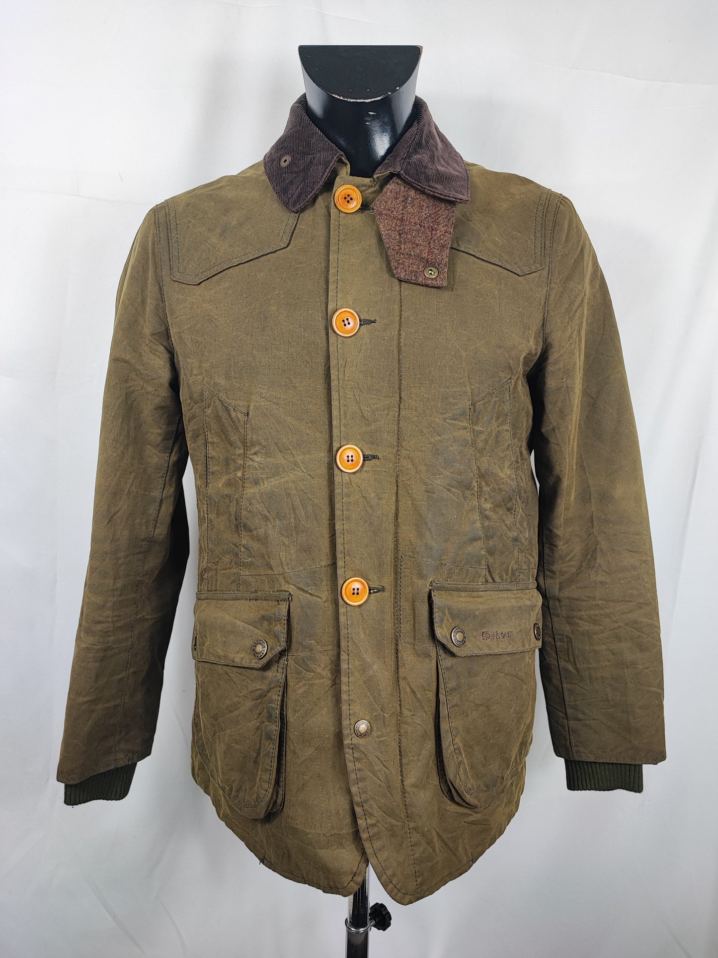 Giacca Barbour Uomo verde cerato Cullen Medium- Green waxed cotton Jacket Size Medium