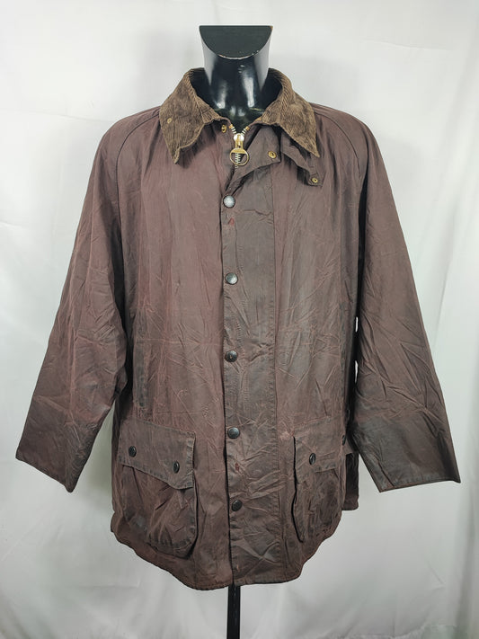 Barbour Giacca Beaufort vintage marrone C52/132 cm Man Brown Wax Beaufort jacket size XXXL