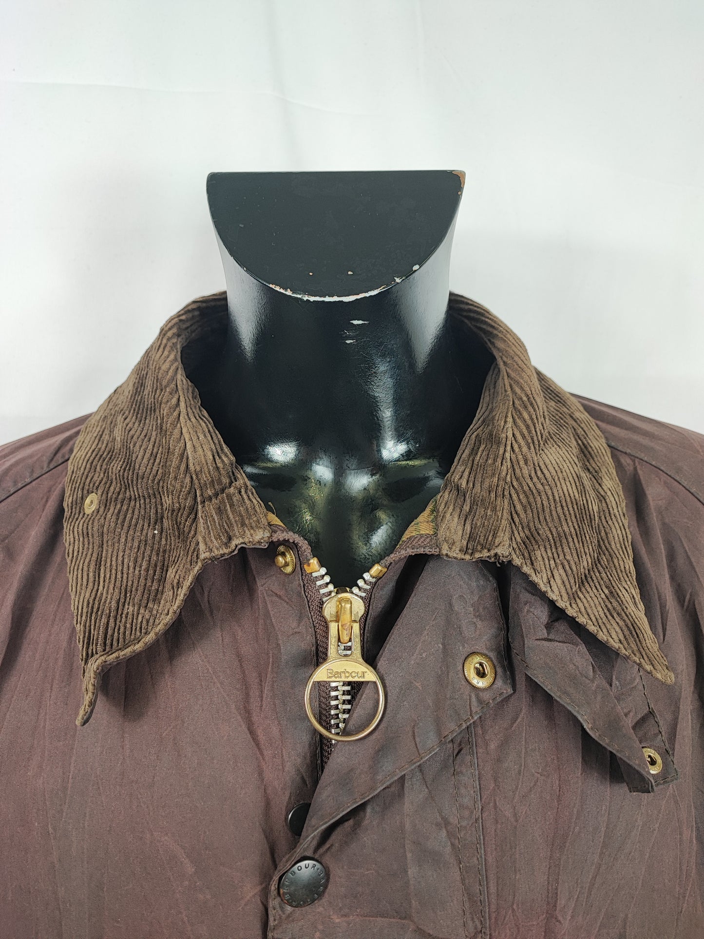 Barbour Giacca Beaufort vintage marrone C52/132 cm Man Brown Wax Beaufort jacket size XXXL