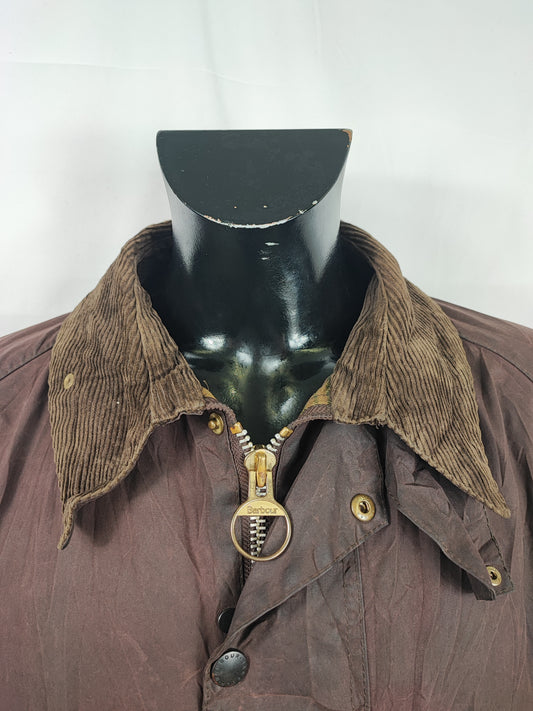 Barbour Giacca Beaufort vintage marrone C52/132 cm Man Brown Wax Beaufort jacket size XXXL
