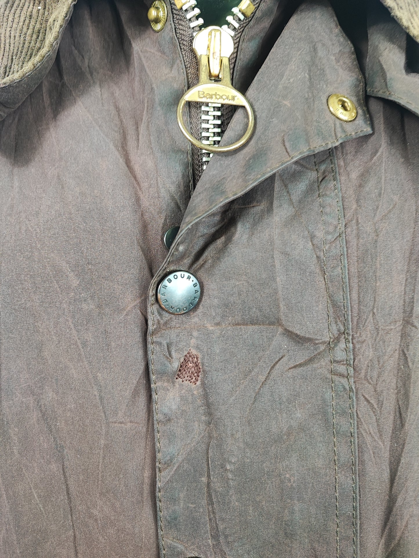 Barbour Giacca Beaufort vintage marrone C52/132 cm Man Brown Wax Beaufort jacket size XXXL