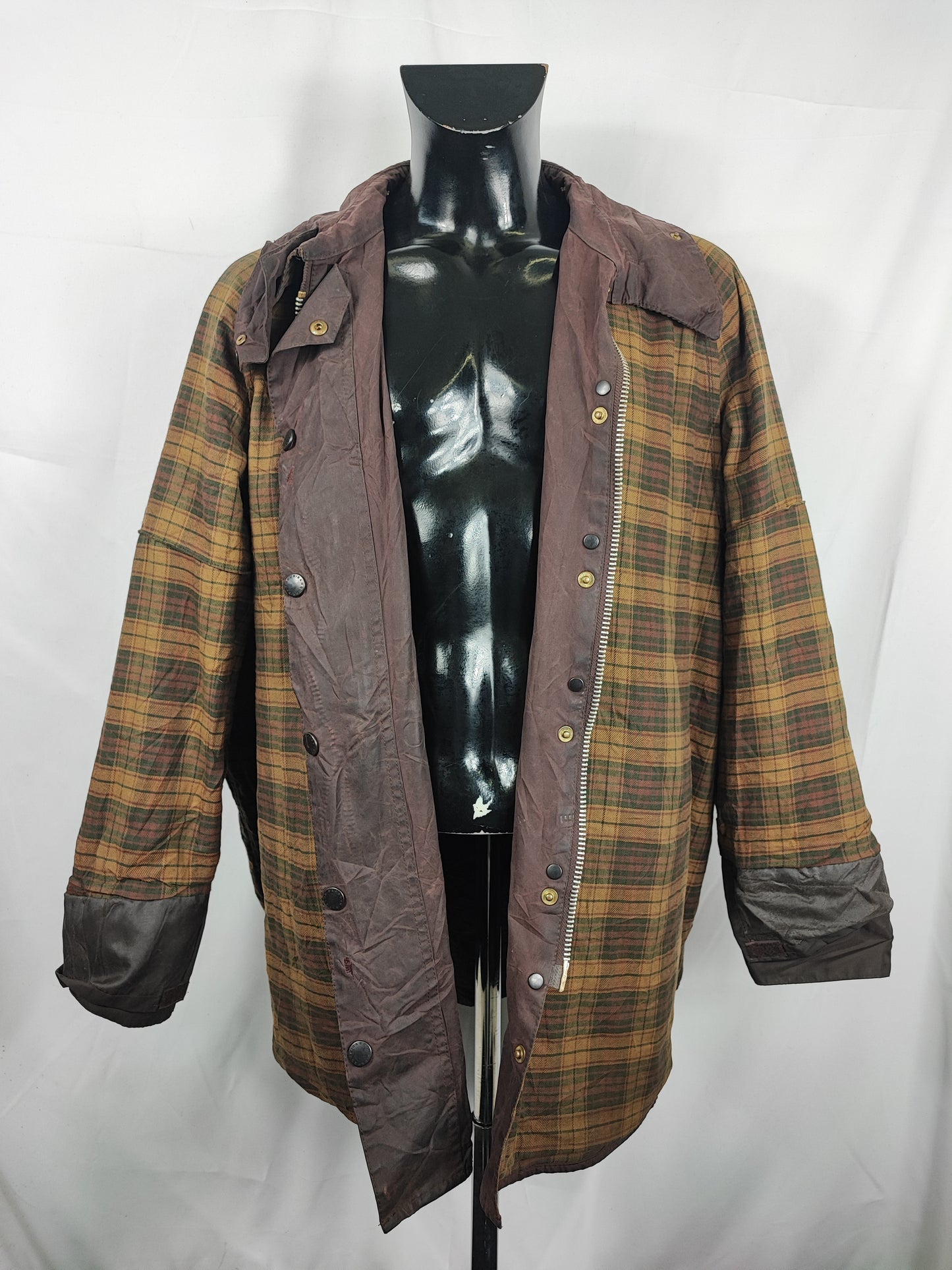 Barbour Giacca Beaufort vintage marrone C52/132 cm Man Brown Wax Beaufort jacket size XXXL