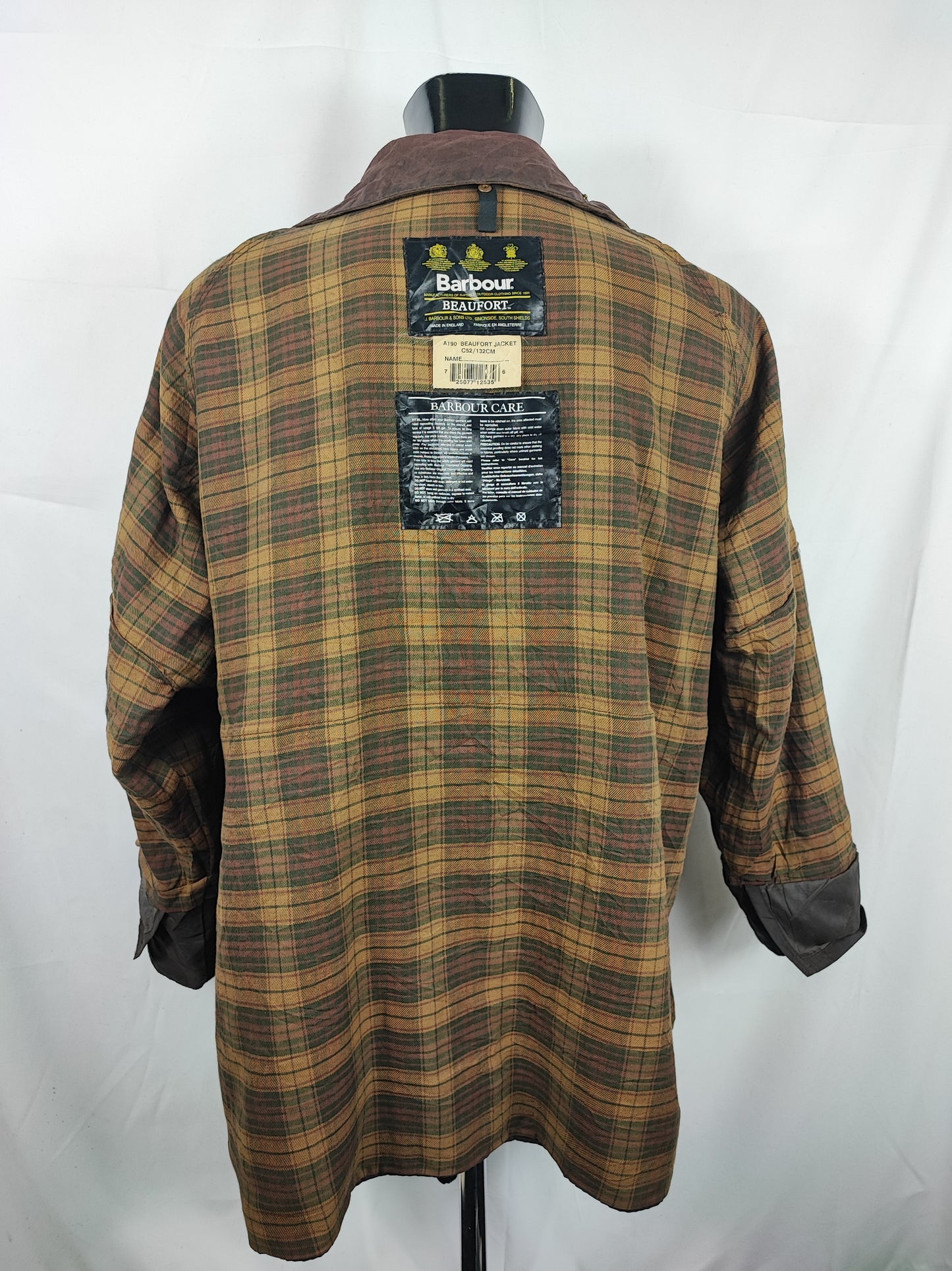 Barbour Giacca Beaufort vintage marrone C52/132 cm Man Brown Wax Beaufort jacket size XXXL