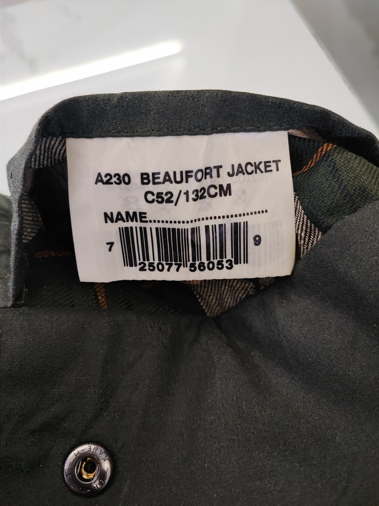 Barbour Giacca Beaufort verde C52/132 cm Man Green Wax Beaufort jacket Size XXXL