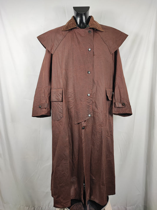 RARO Barbour STOCKMAN marrone vintage C40/102 cm Man Brown wax Long Coat Size Large