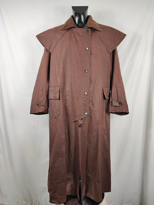 RARO Barbour STOCKMAN marrone vintage C40/102 cm Man Brown wax Long Coat Size Large