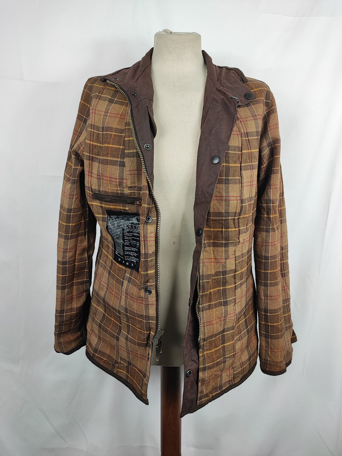 Barbour Giacca corta marrone donna Utility Medium 42 Lady Brown Utility wax Jacket uk12