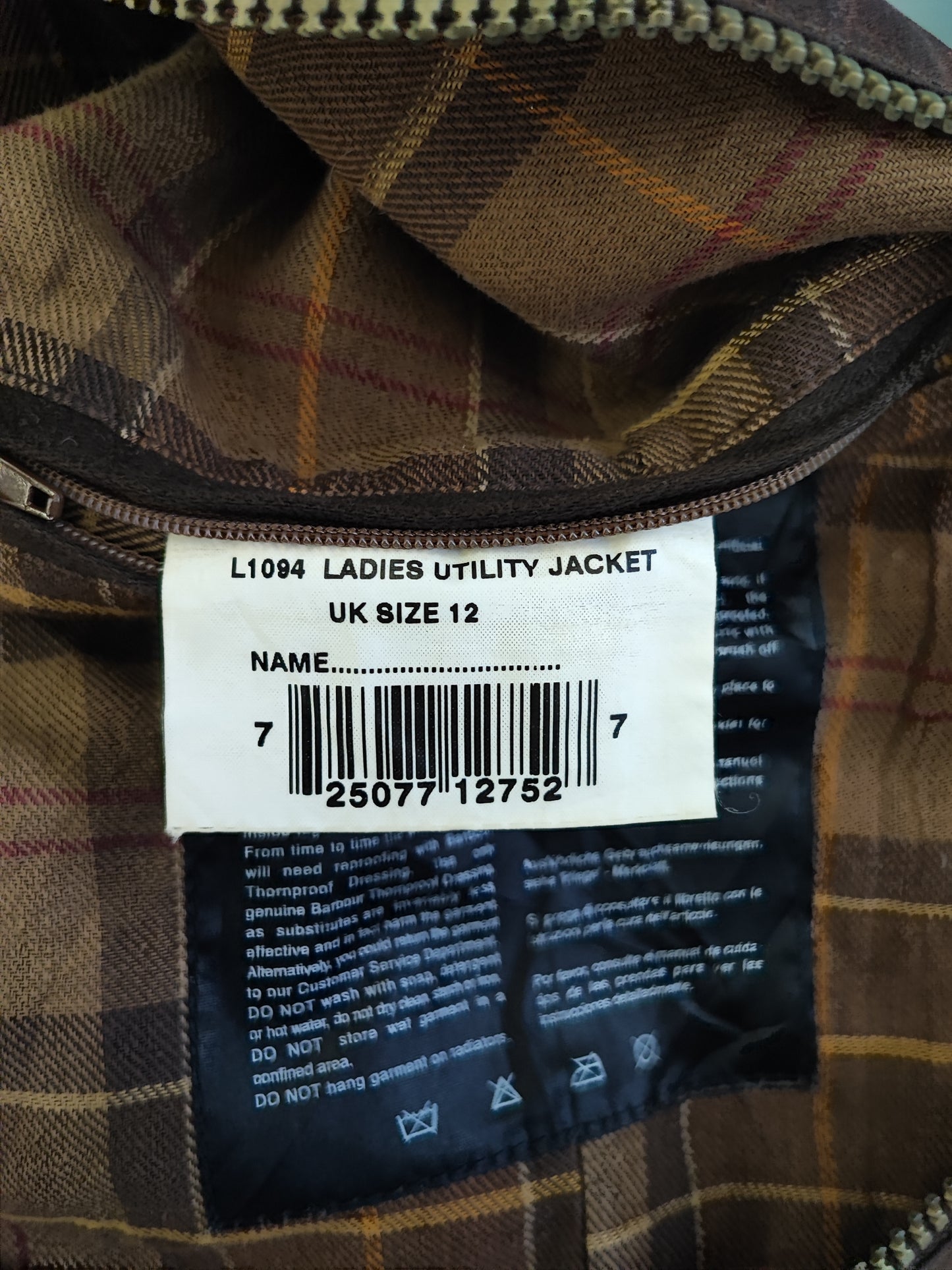 Barbour Giacca corta marrone donna Utility Medium 42 Lady Brown Utility wax Jacket uk12