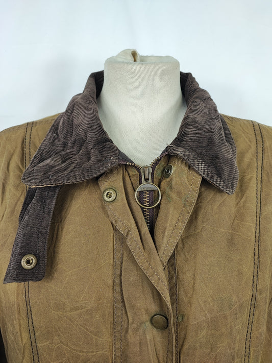 Giacca Barbour Belsay donna Beige Uk16 tg. 44/46 ita Beige Waxed Unisex Coat size UK16