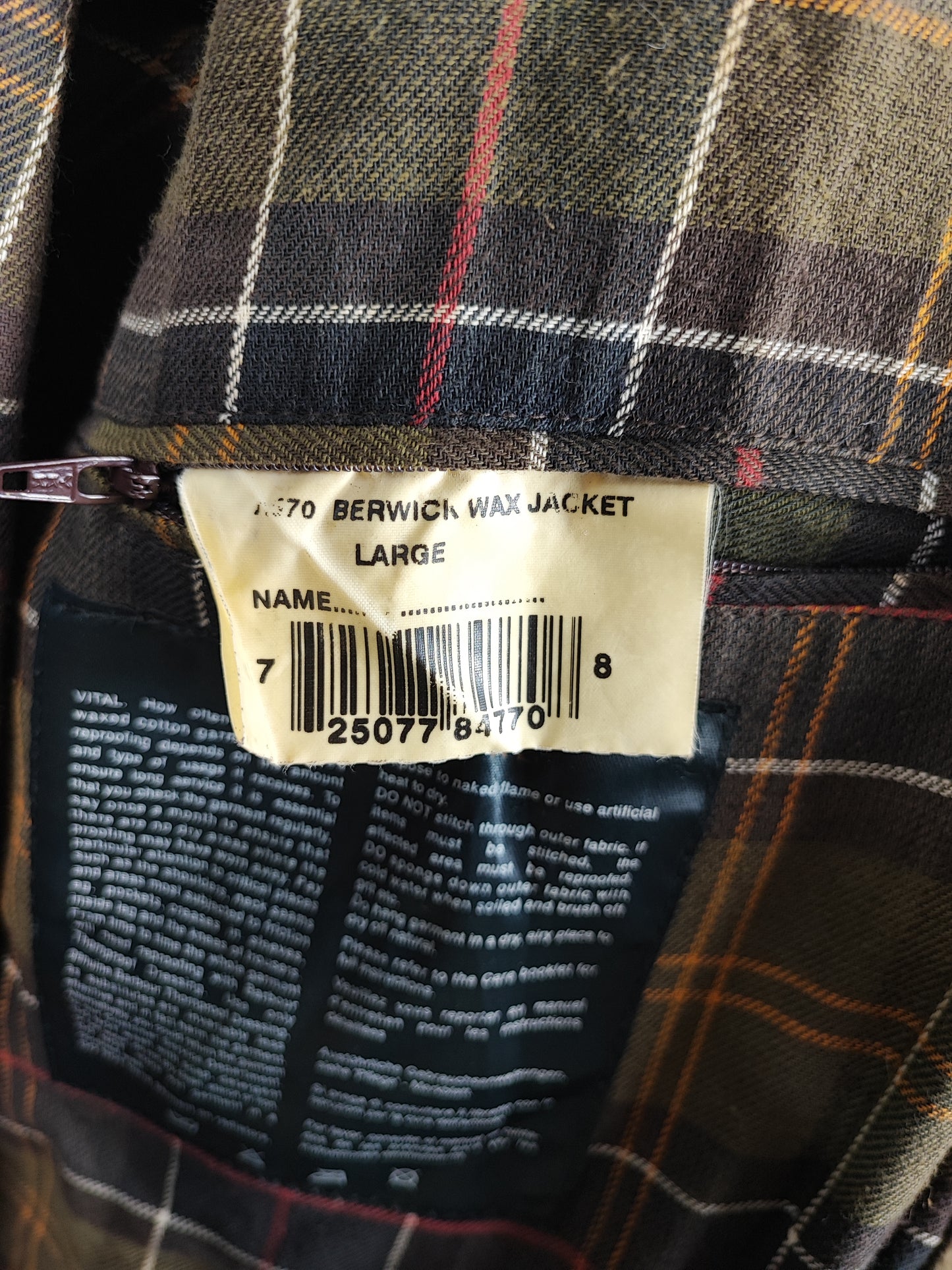 Barbour Giacca Uomo cerata verde Large Man Berwick Wax olive Jacket size L