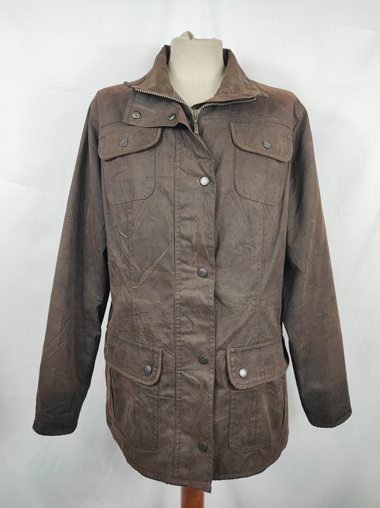 Giacca Barbour corta da donna marrone UK14 -Brown Waterproof lady jacket size UK14