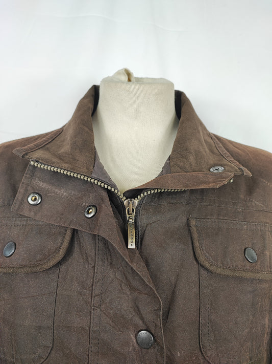 Giacca Barbour corta da donna marrone UK14 -Brown Waterproof lady jacket size UK14