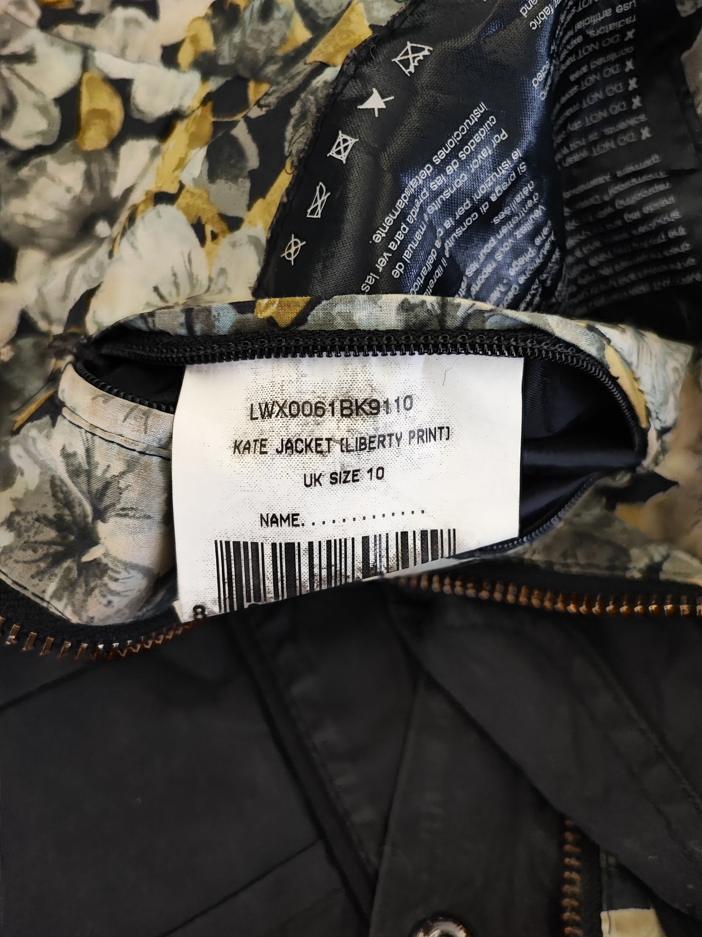 Giacca Barbour corta da donna nera Kate liberty jacket Tg.40 Small - Lady Black Wax liberty jacket size uk10