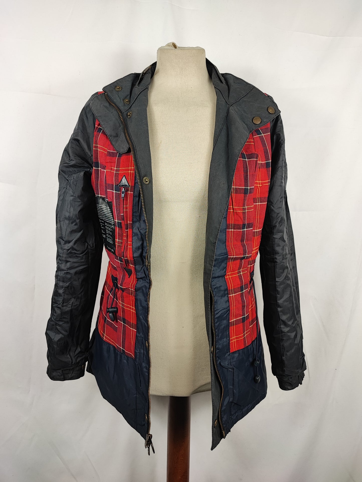 Giacca Barbour donna Badminton blu cerata UK8 Xsmall Navy wax Lady jacket Xsmall size Uk8