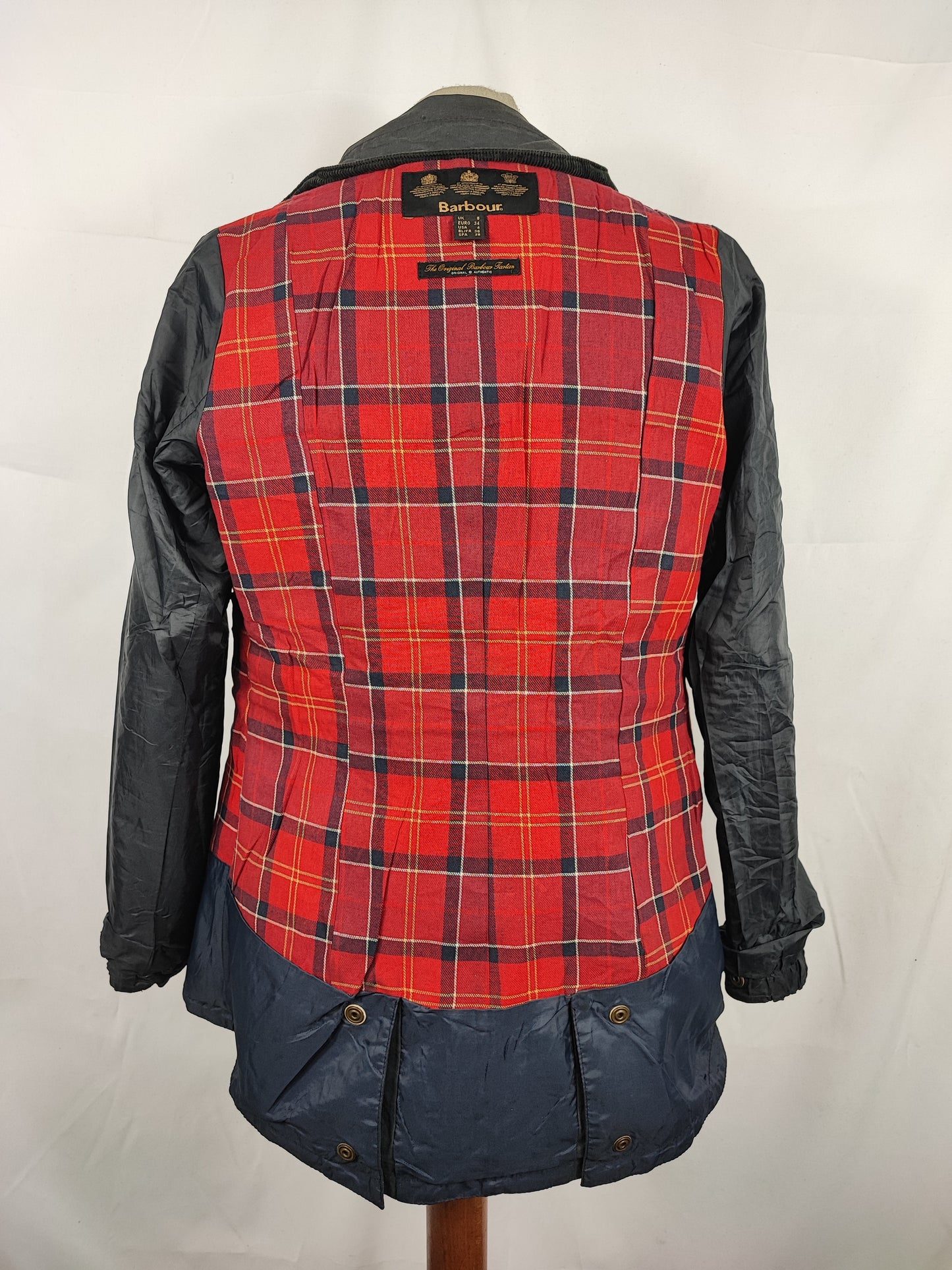 Giacca Barbour donna Badminton blu cerata UK8 Xsmall Navy wax Lady jacket Xsmall size Uk8