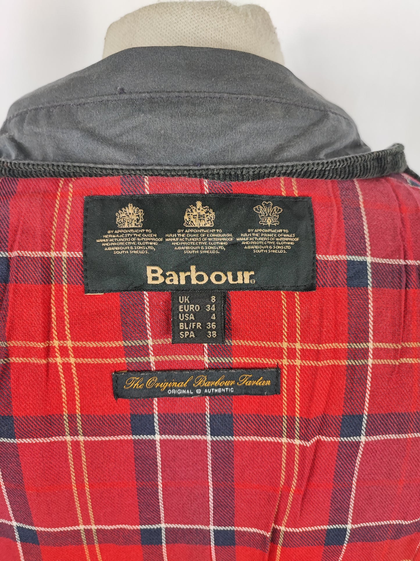 Giacca Barbour donna Badminton blu cerata UK8 Xsmall Navy wax Lady jacket Xsmall size Uk8