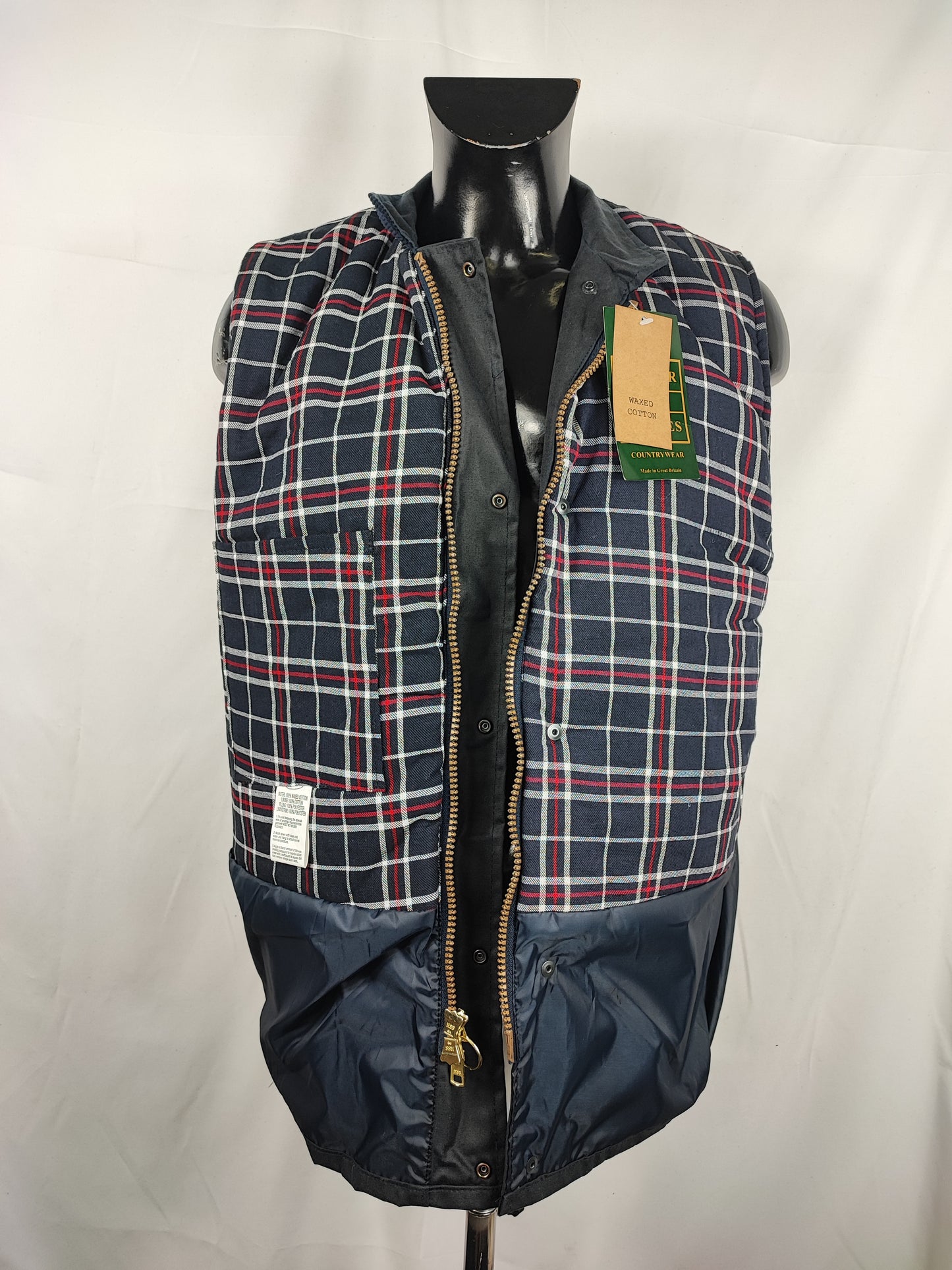 Gilet nuovo da uomo cerato inglese colore blu notte- Man Wax Navy Gilet