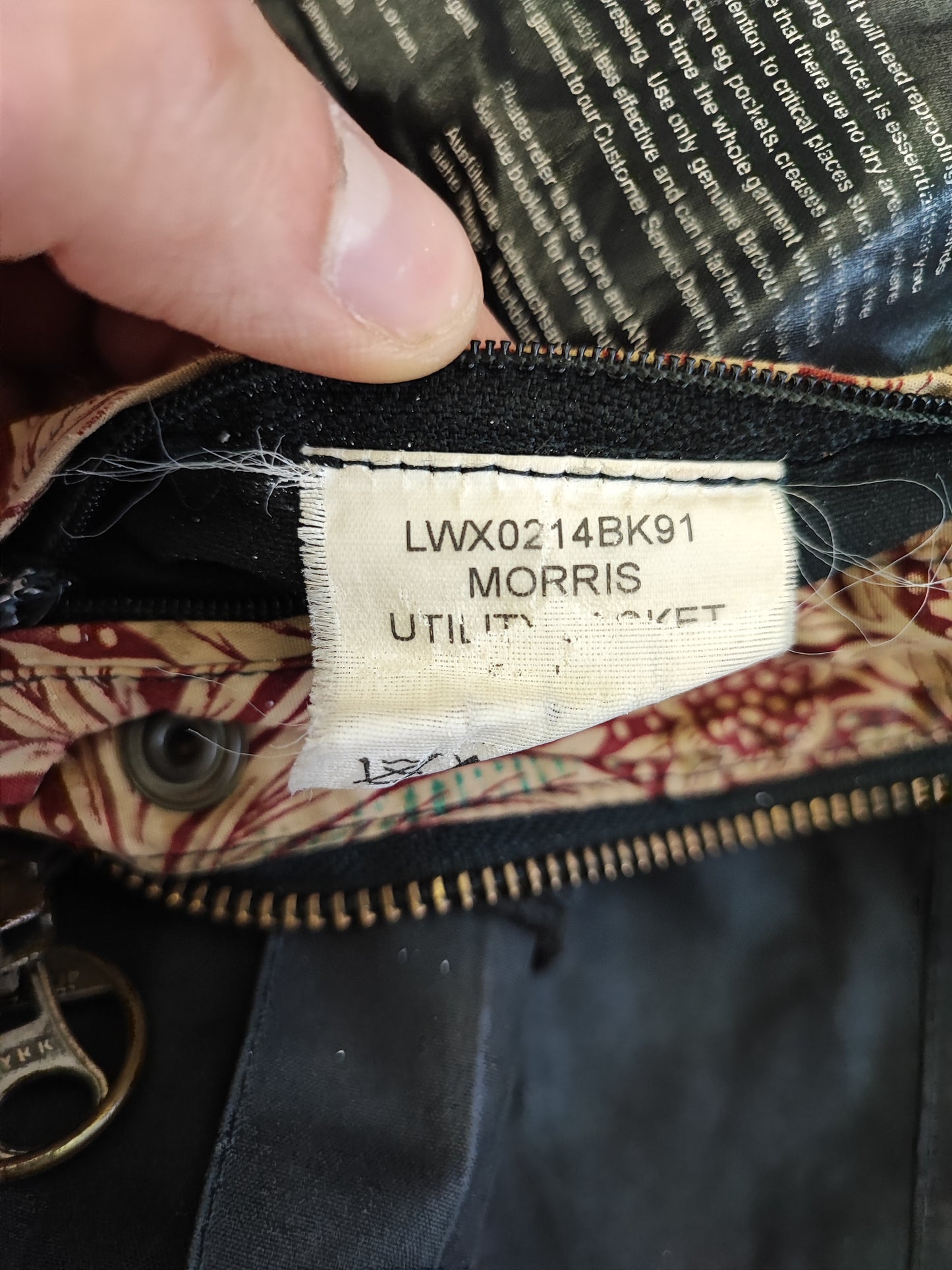 Barbour Giacca corta nera donna Tg. 42 Morris Black Wax Utility Jacket Size UK12 Medium