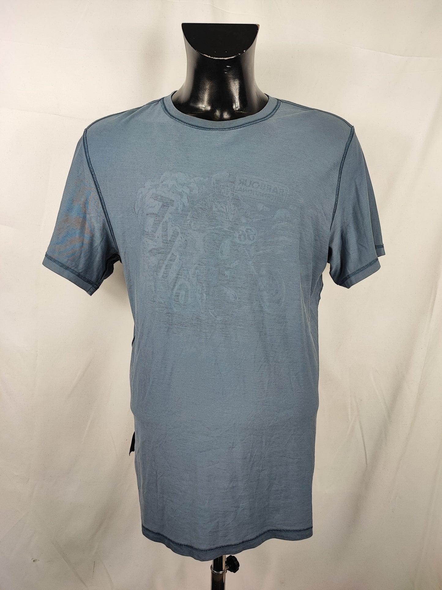 T-shirt Barbour Steve Mc Queen blu da uomo in cotone taglia Large