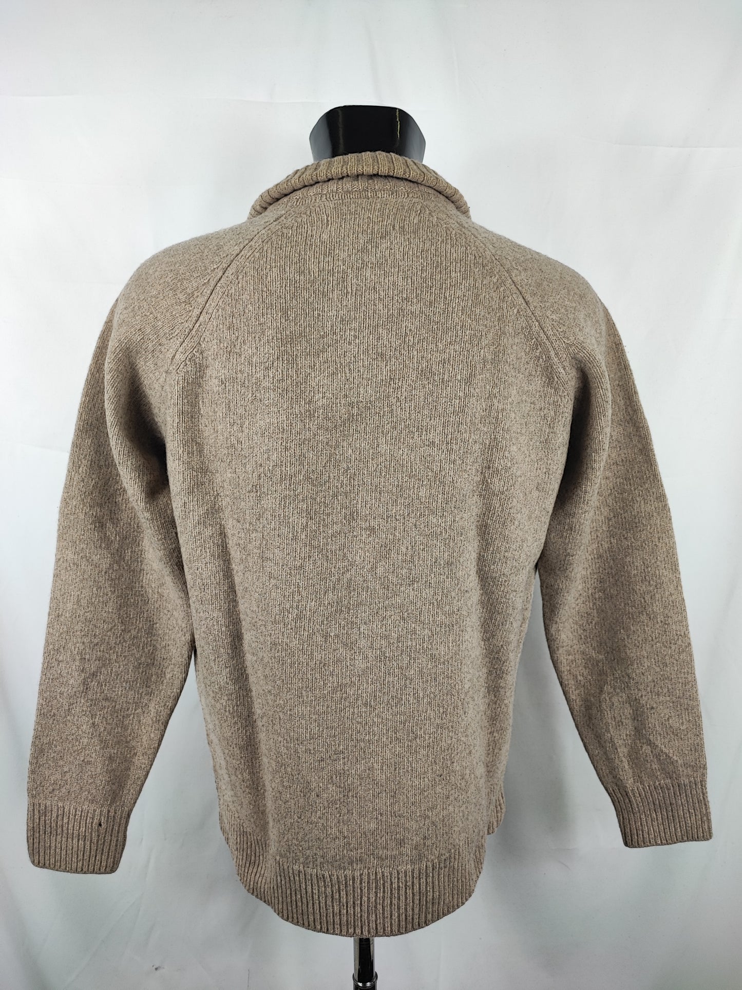 Maglione Barbour Beige in lana Large - Essential Chunky Half Botton Jumper Beige Size L