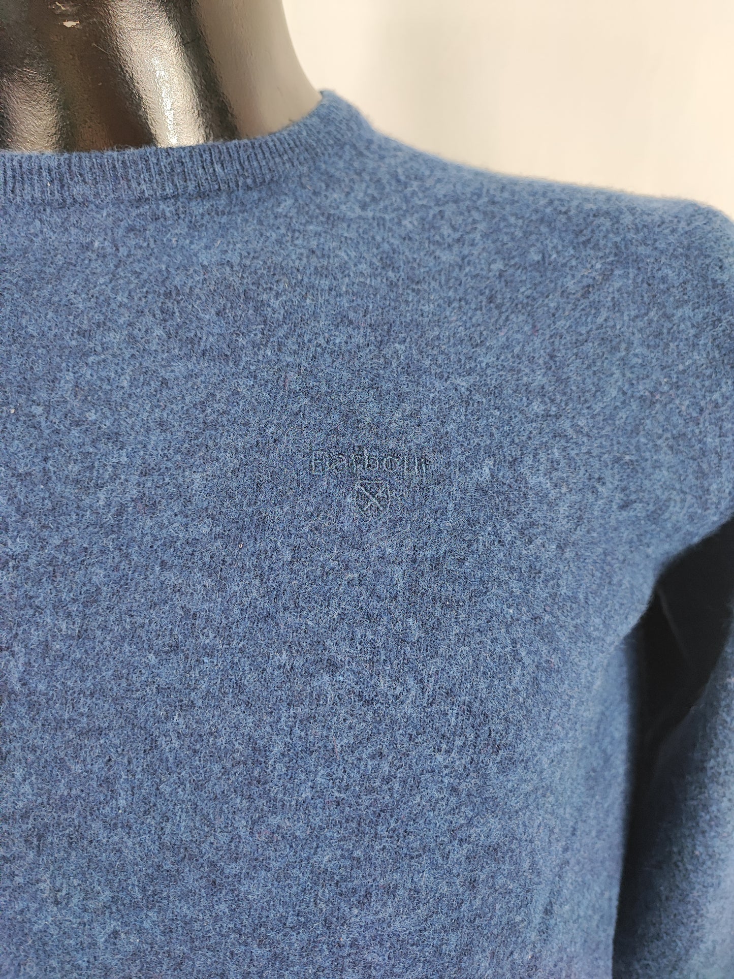 Maglione Barbour Blu In lana Medium - Lambswool Blue Crew Neck Jumper Size Medium