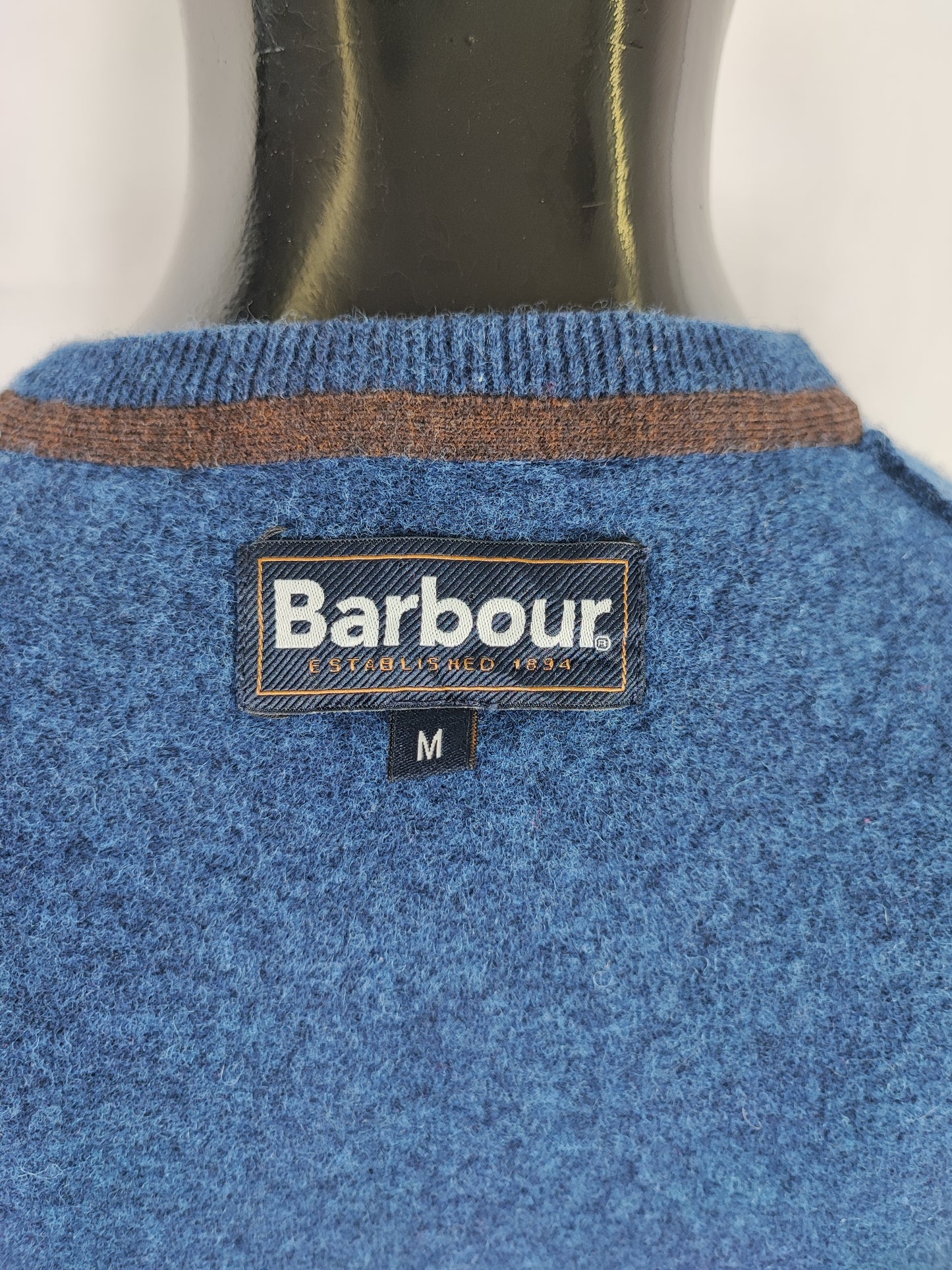 Maglione Barbour Blu In lana Medium - Lambswool Blue Crew Neck Jumper Size Medium