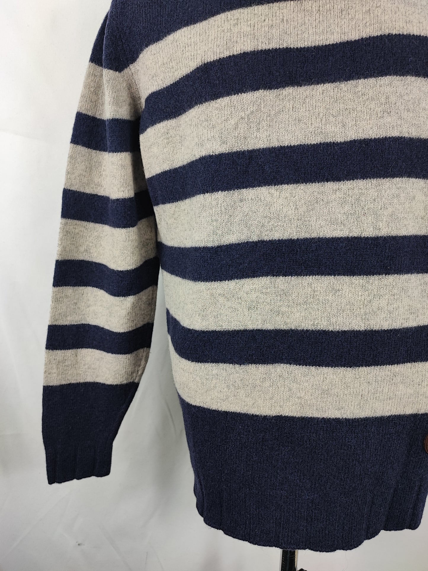 Maglione Barbour a righe Blu In lana Large - Stockman Stripe Crew Neck Blue Crew Neck Jumper Size Large