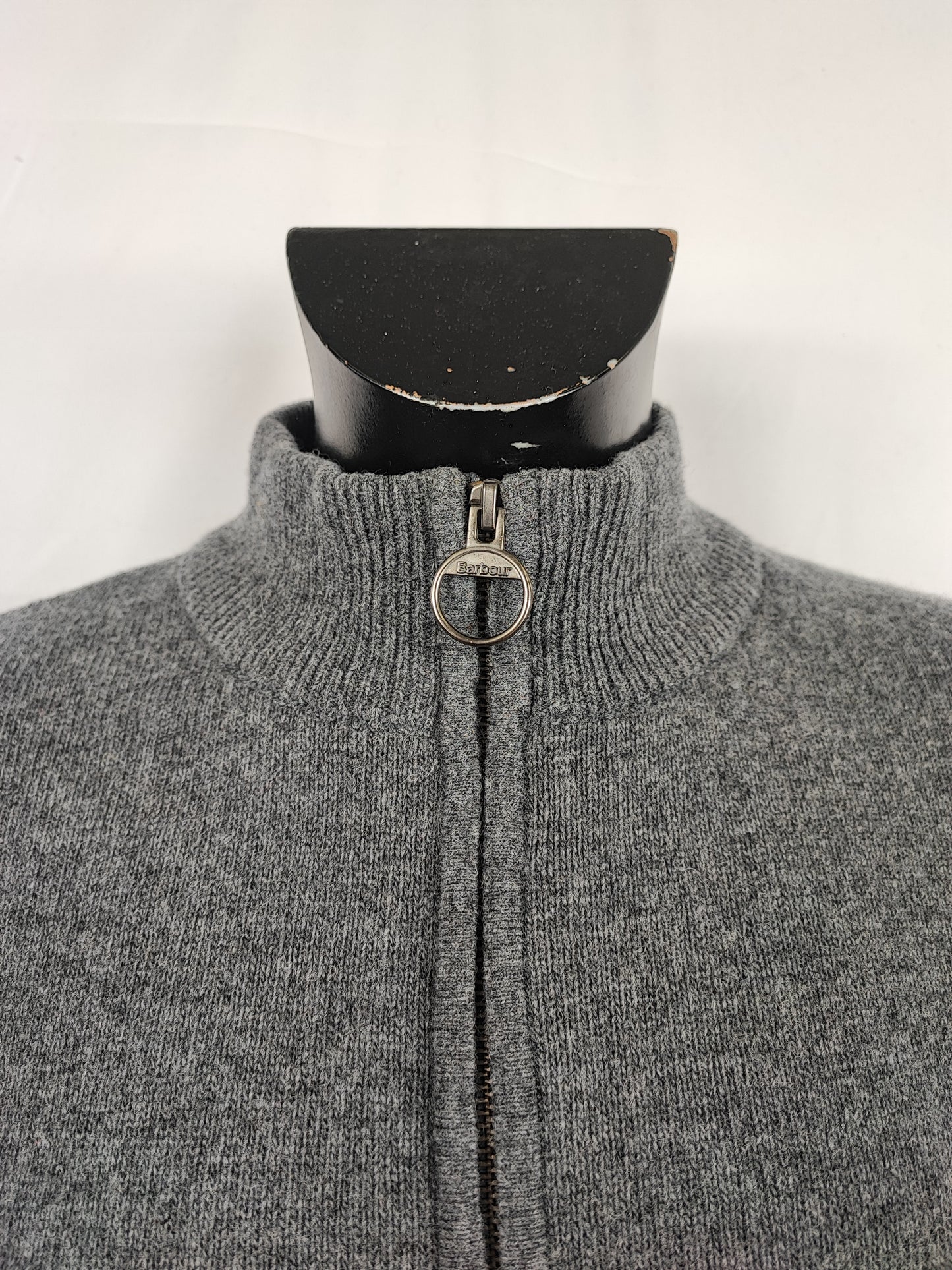 Maglione Barbour da uomo in lana grigio XL - Man Wool Grey Jumper Size XLarge