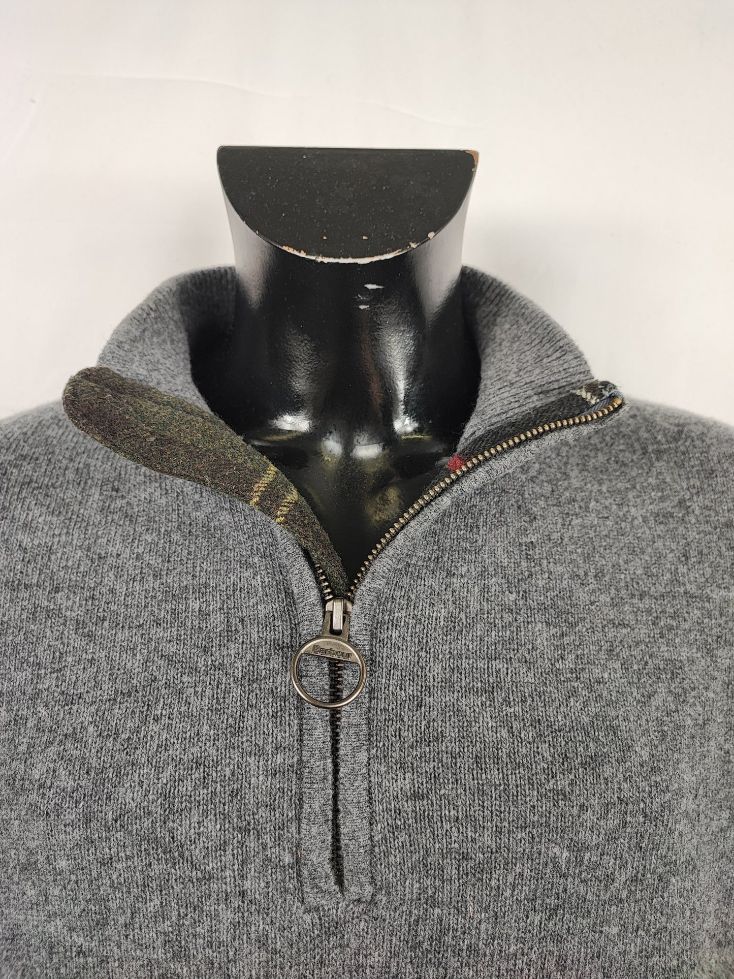 Maglione Barbour da uomo in lana grigio XL - Man Wool Grey Jumper Size XLarge