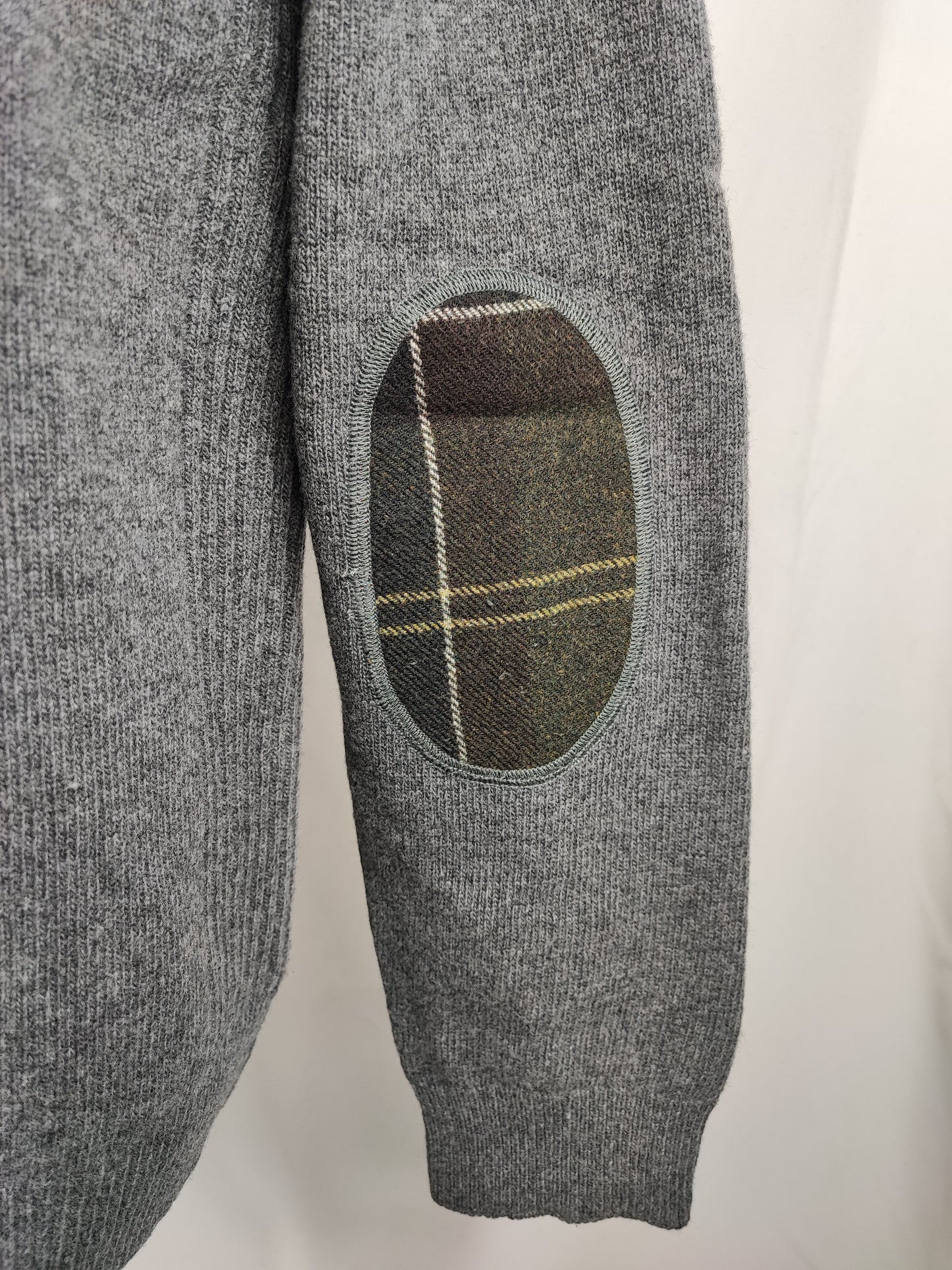 Maglione Barbour da uomo in lana grigio XL - Man Wool Grey Jumper Size XLarge