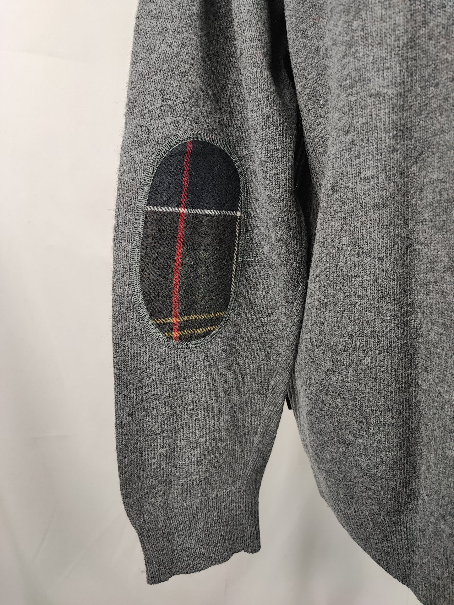 Maglione Barbour da uomo in lana grigio XL - Man Wool Grey Jumper Size XLarge