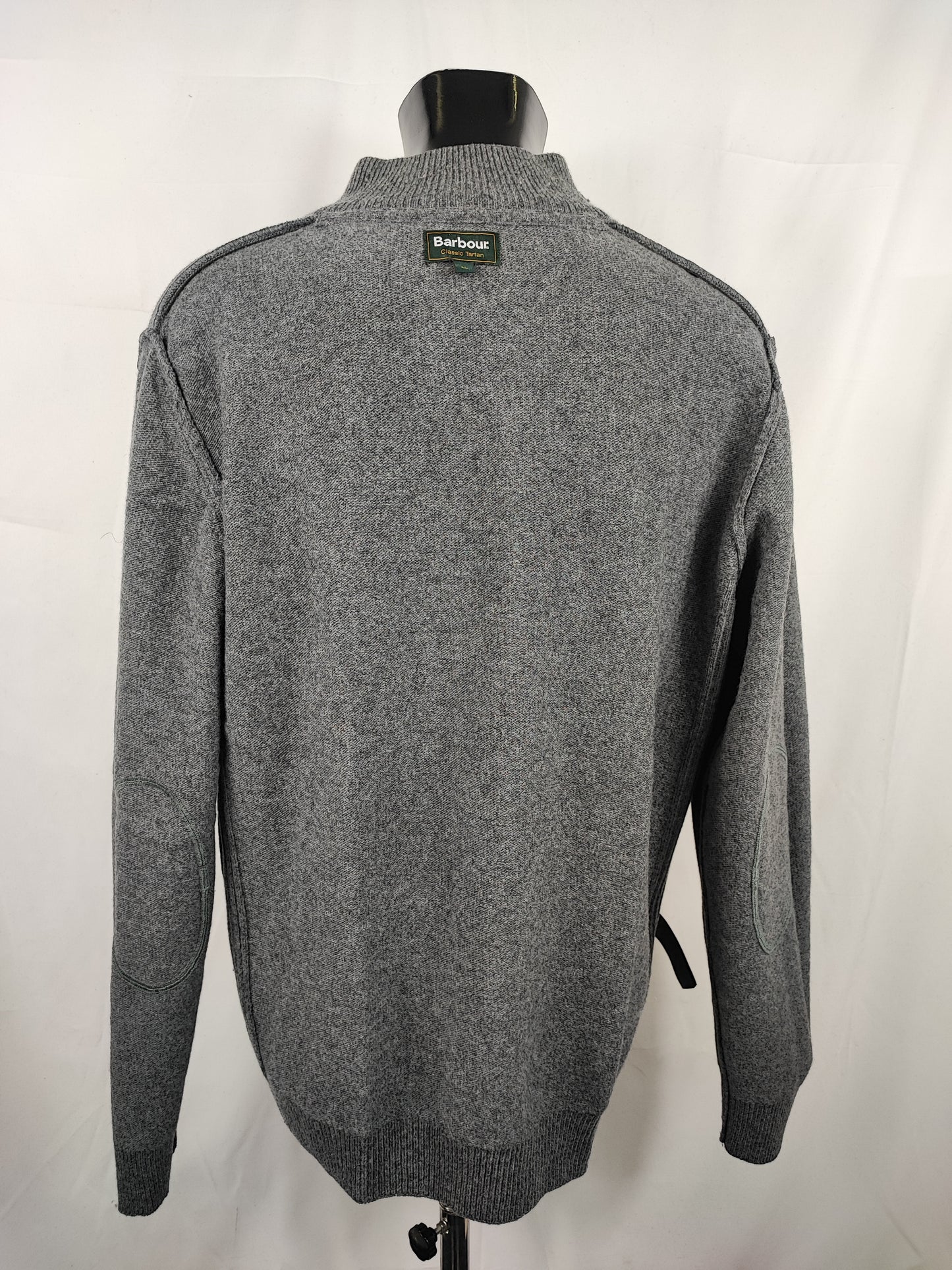 Maglione Barbour da uomo in lana grigio XL - Man Wool Grey Jumper Size XLarge