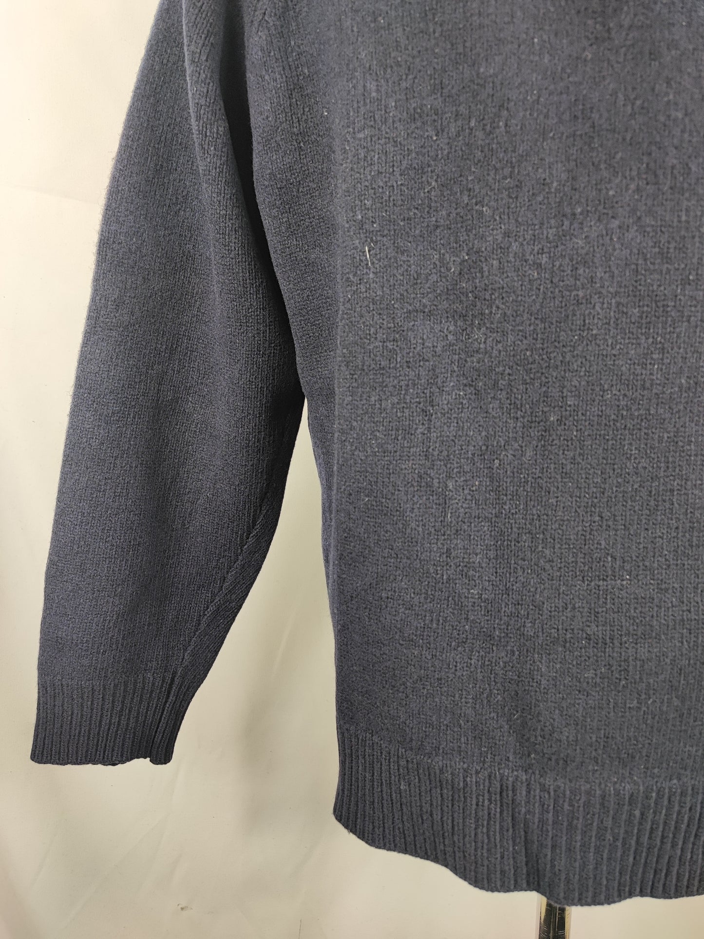 Maglione Barbour da uomo in lana blu Xlarge- Man Wool Navy Chunky Half button Size xl
